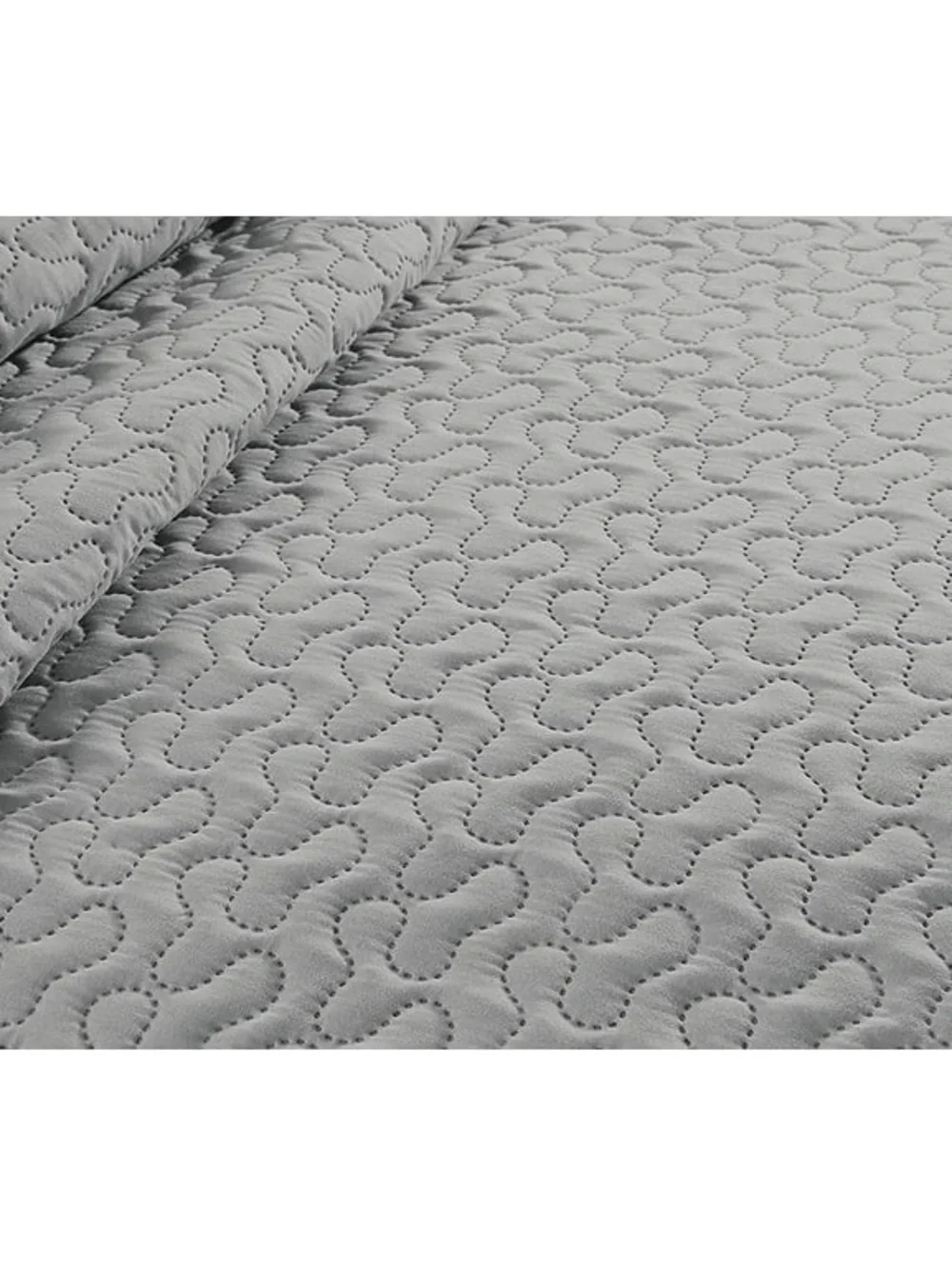 Reversible Queen 3 piece Quilted Bedspread Set in Gray and Light Green